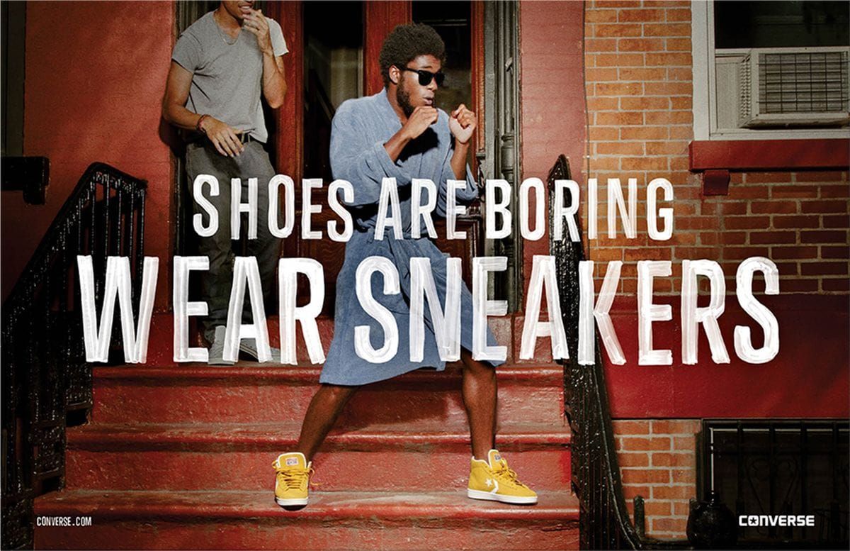 Shoes are boring WEAR SNEAKERS ad Ruby