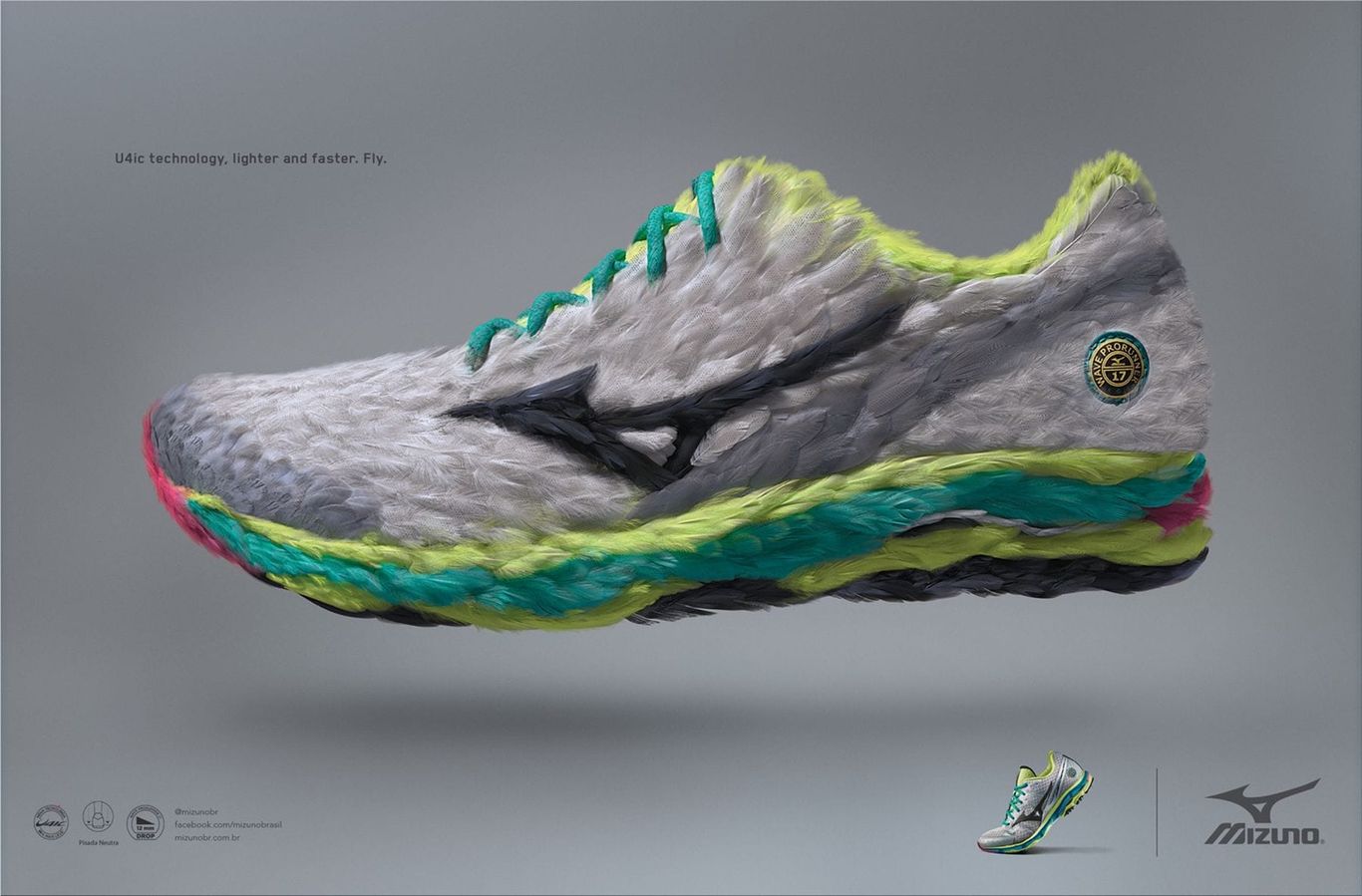 Mizuno U4ic technology lighter and faster. Fly. ad Ruby