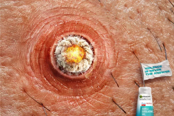 Garnier "Violence is never the answer. Gentle exfoliating gel."