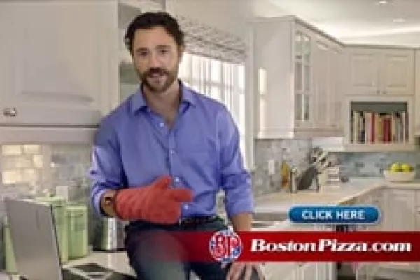 Boston Pizza: Finger Cooking Caught Lying Down Boston Pizza: Finger Cooking Caught Lying Down