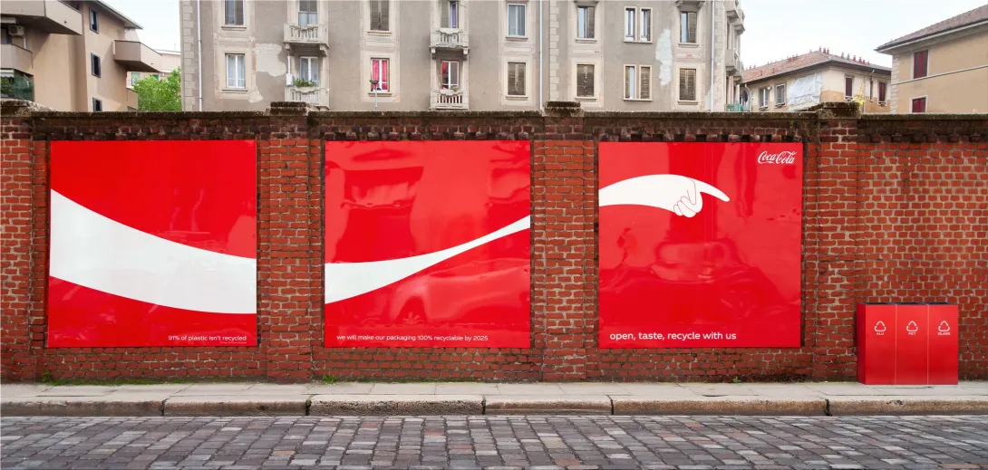 Coca-Cola "open, taste, recycle with us"