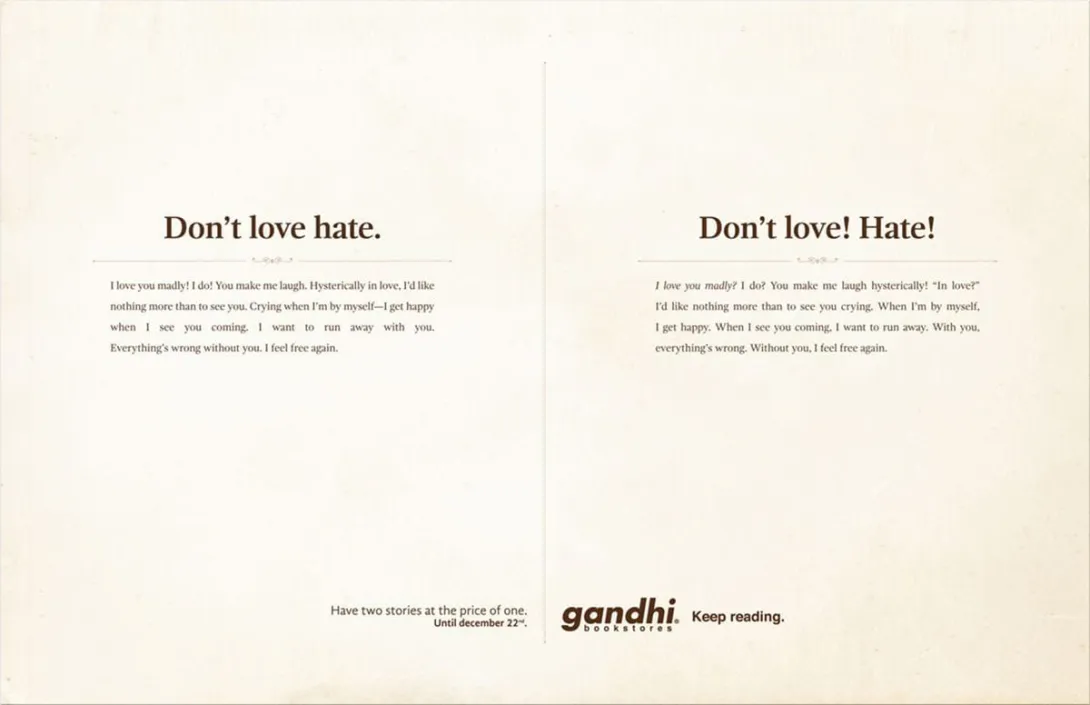 Gandhi Bookstores print ads