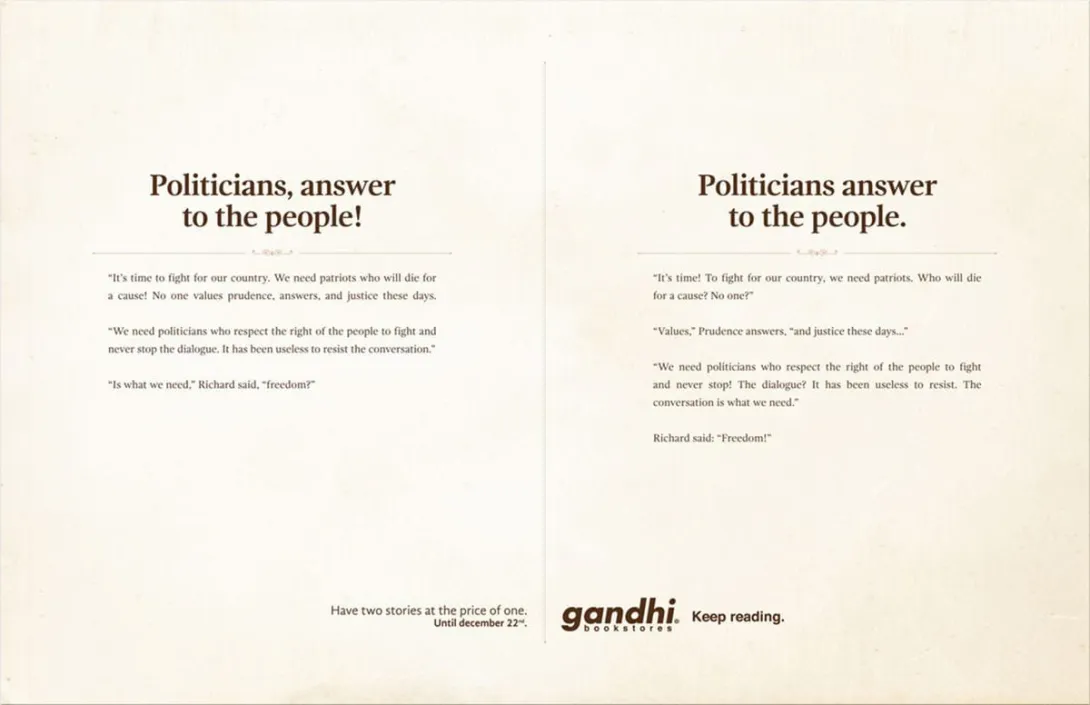 Gandhi Bookstores print ads