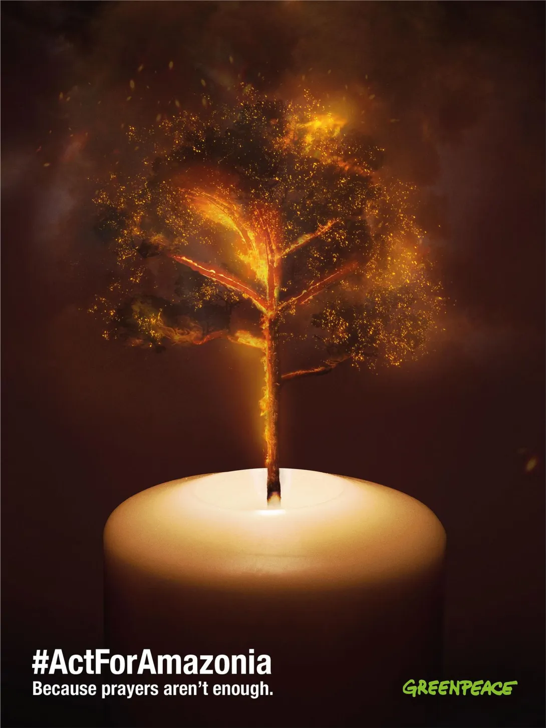 Greenpeace "#ActForAmazonia because prayers aren't enough"