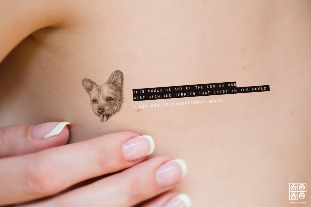 Homeless Animals "If you want an original tattoo, adopt!"