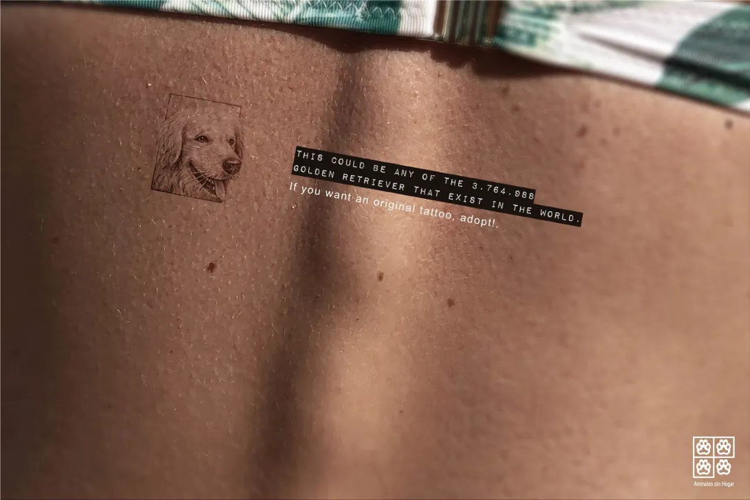 Homeless Animals "If you want an original tattoo, adopt!"