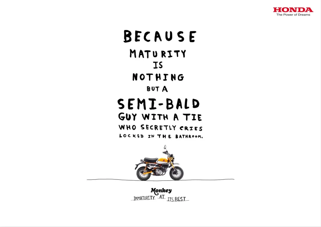 Honda "Monkey - Immaturity at its best"