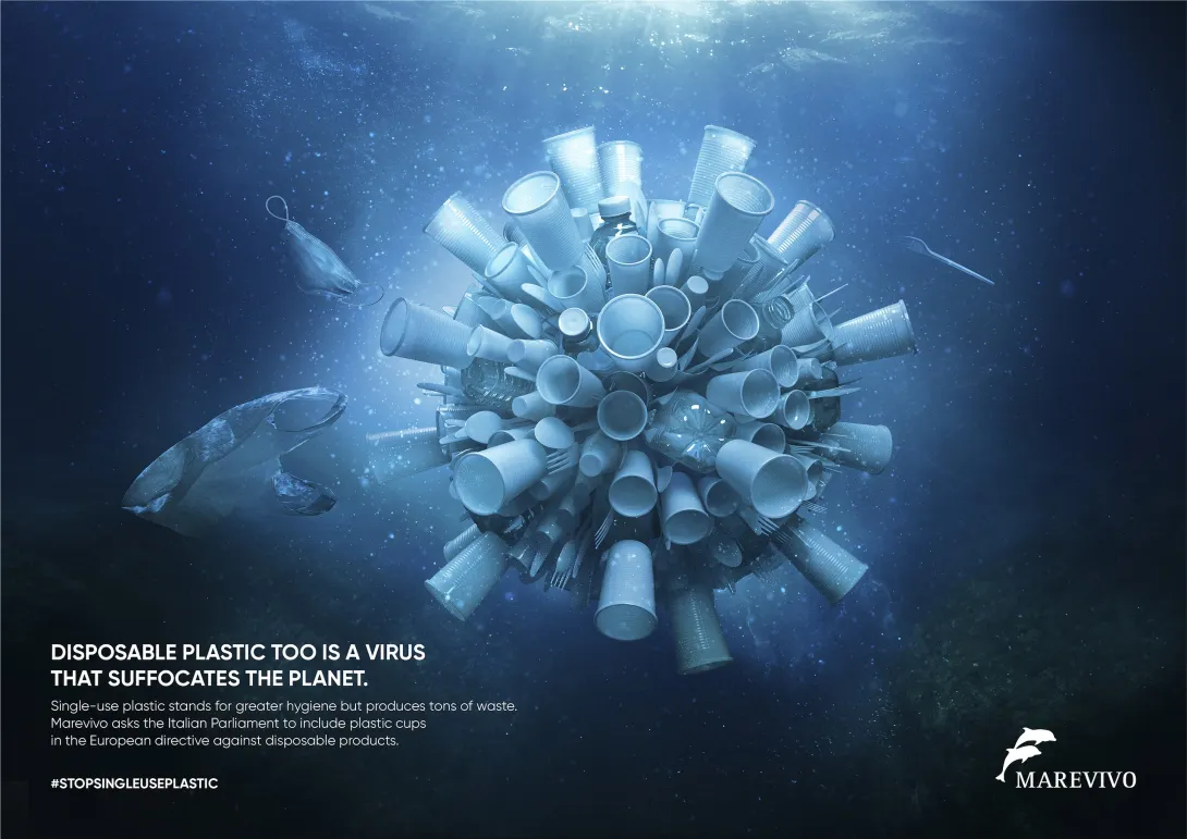 Marevivo "Disposable plastic is a virus"