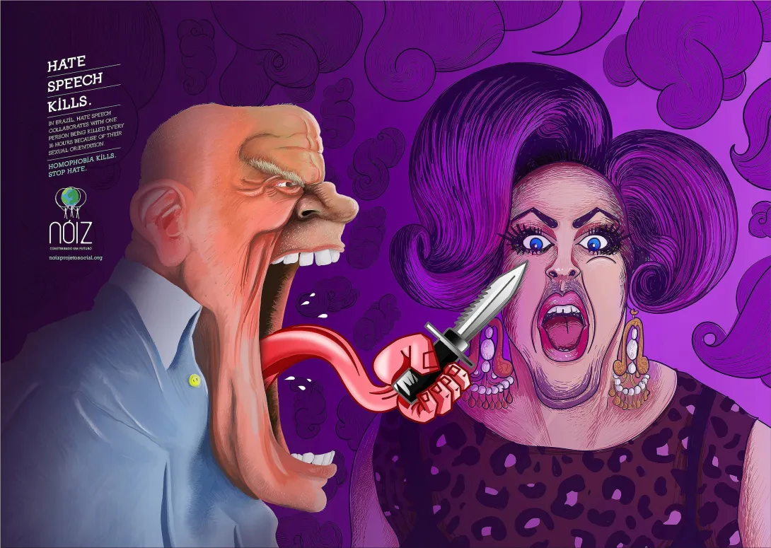 NOIZ "Hate speech" print ad