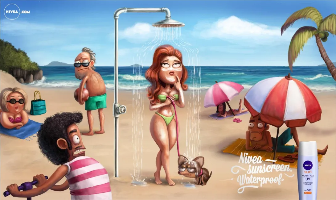 Nivea: "Nivea sunscreen waterproof."