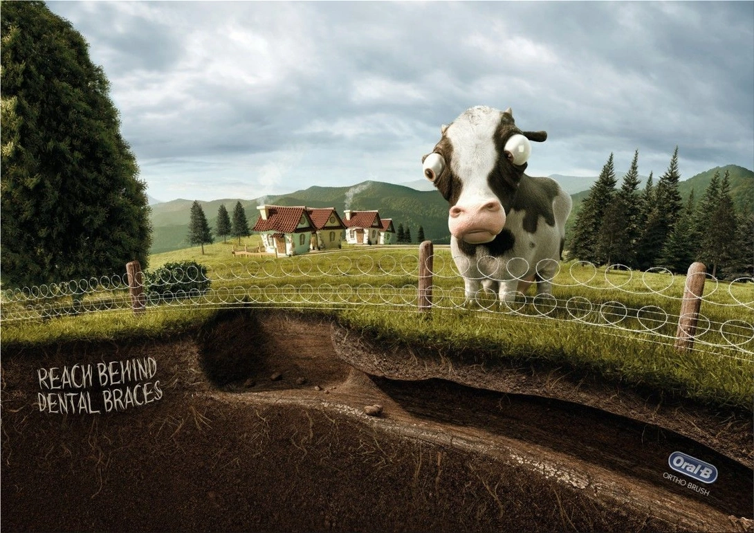 Oral-B "Reach behind dental braces."