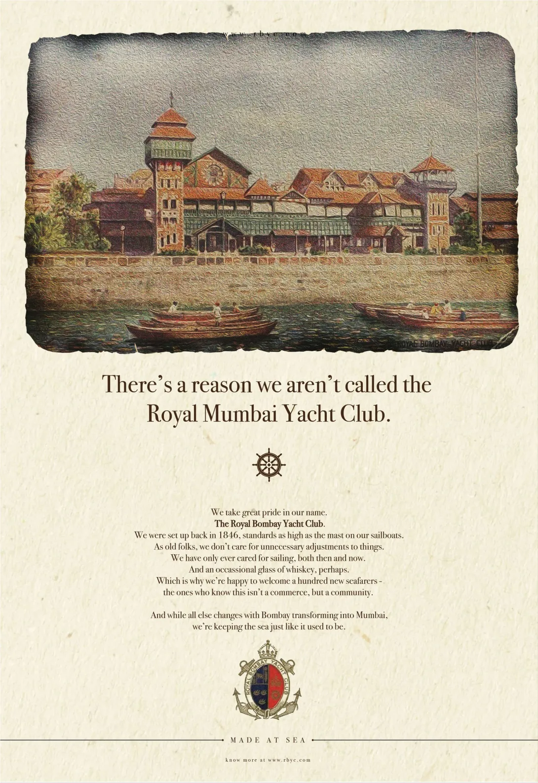Royal Bombay Yacht Club "Made At Sea"