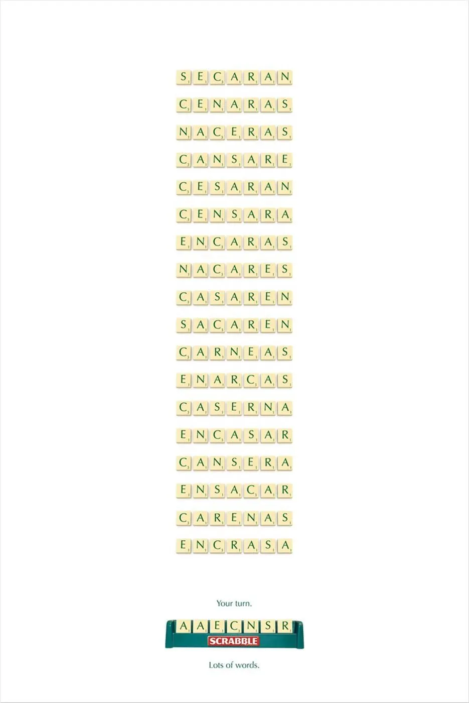 Scrabble print ads