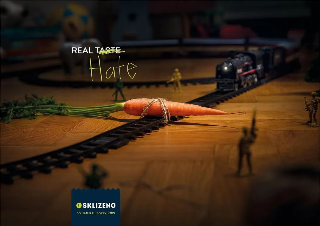 Sklizeno: "Real taste, real hate. So natural. Sorry, kids." by McCann