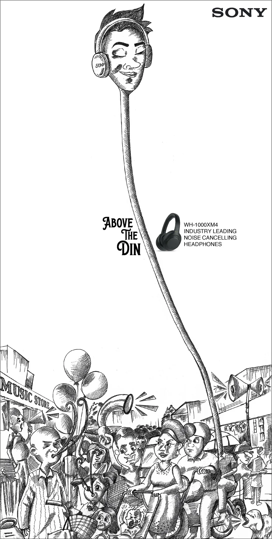 Sony "above the din" by Innocean