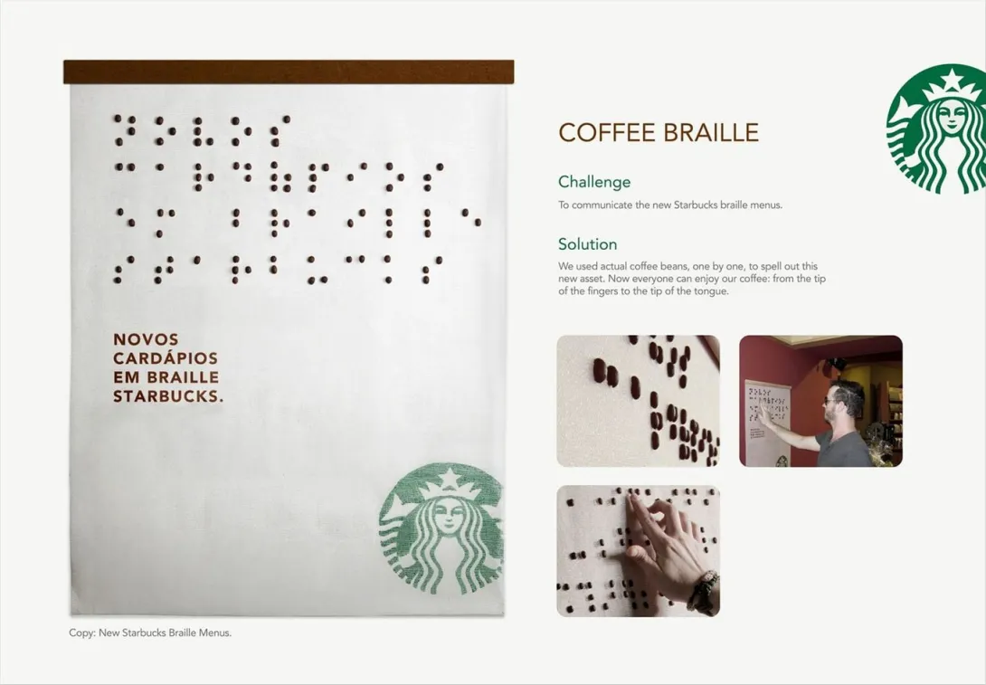 Starbucks Braille Menus