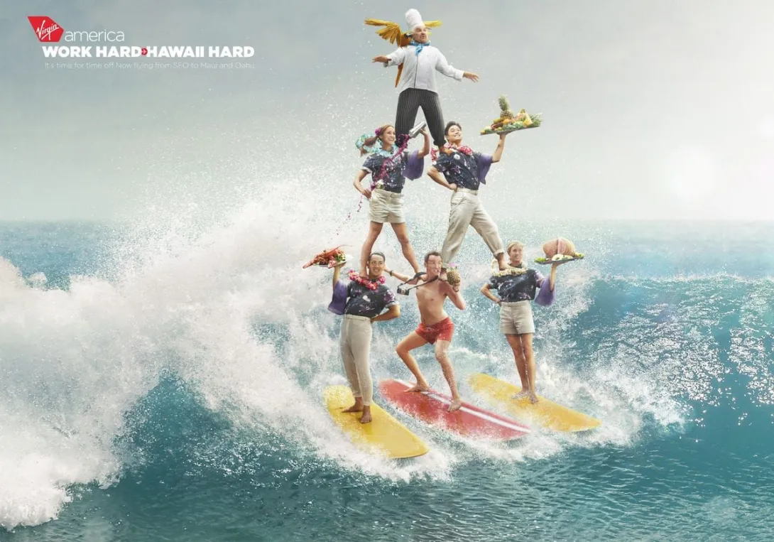 Virgin: work hard hawaii hard