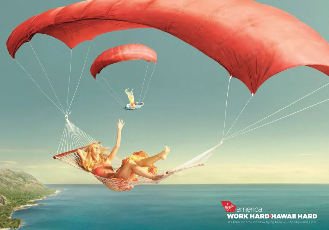 Virgin: work hard hawaii hard