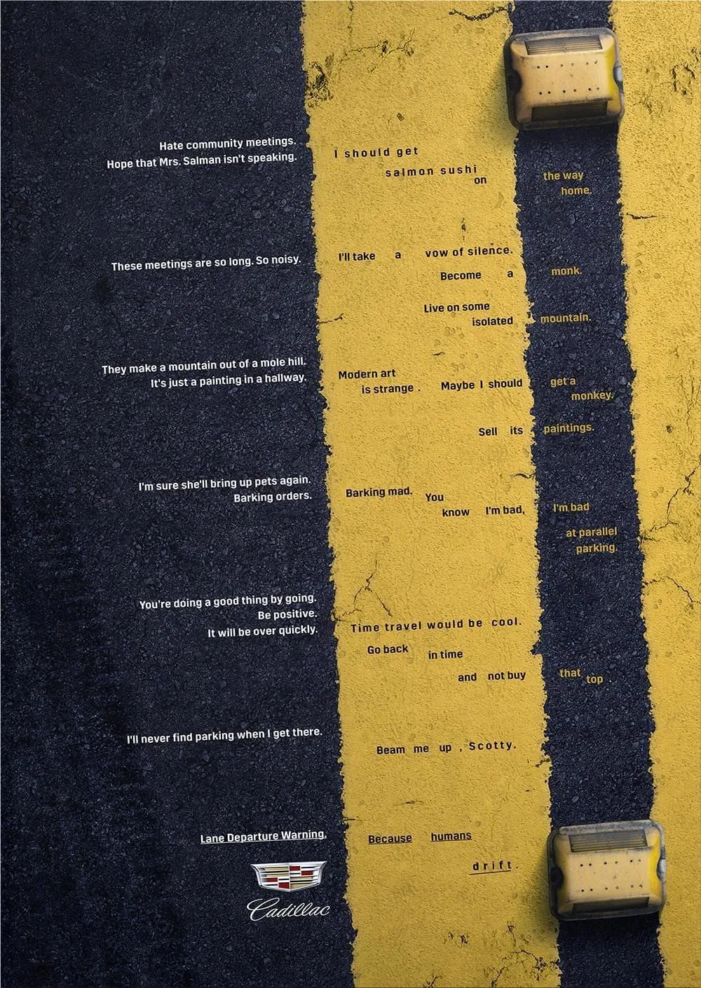 Cadillac: "Because humans drift" by Saatchi & Saatchi